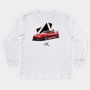 toyota supra a80 red Kids Long Sleeve T-Shirt